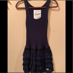 Superdry | NWOT! navy tank ruffled bottom dress